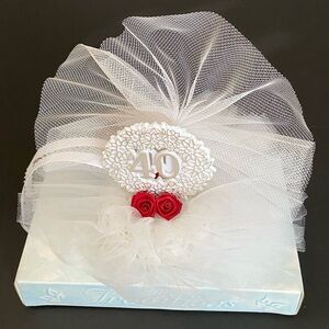 Vintage 40th Anniversary Cake Topper